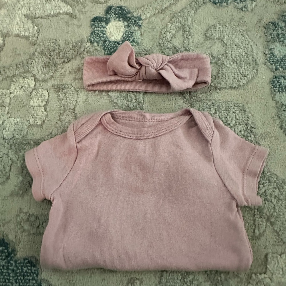 Cloud Island Soft Pink Baby Onesie